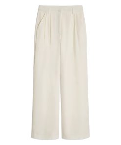 We Wore What High-Rise Pleated Pants Ivory