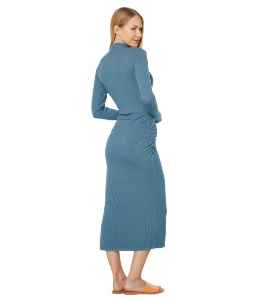 SUNDRY Turtleneck Midi Dress Slate Blue