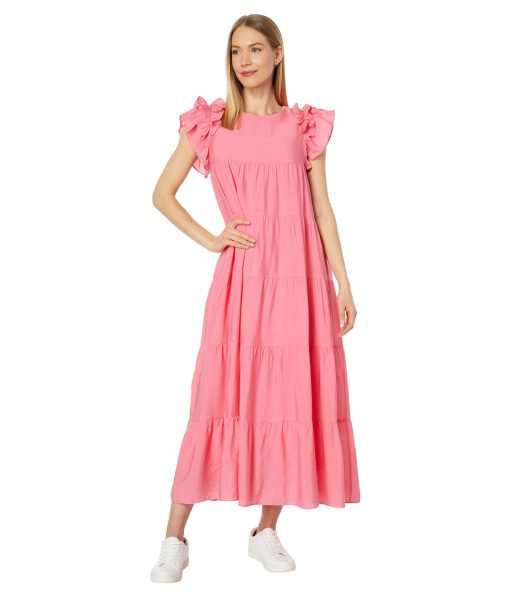 English Factory Tiered Ruffle Maxi Dress Roses