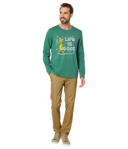 Life is Good The Grinch Unraveled Long Sleeve Crusher™ Tee Spruce Green