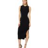 Adrianna Papell Stretch Foil Crepe Tie Front Dress Black Multi