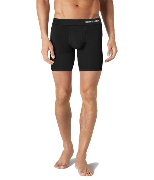 Tommy John Cool Cotton Mid-Length Boxer Brief 6" Black