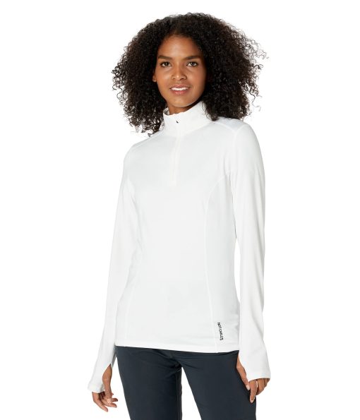 Hot Chillys Micro-Elite Chamois Solid Zip-T White