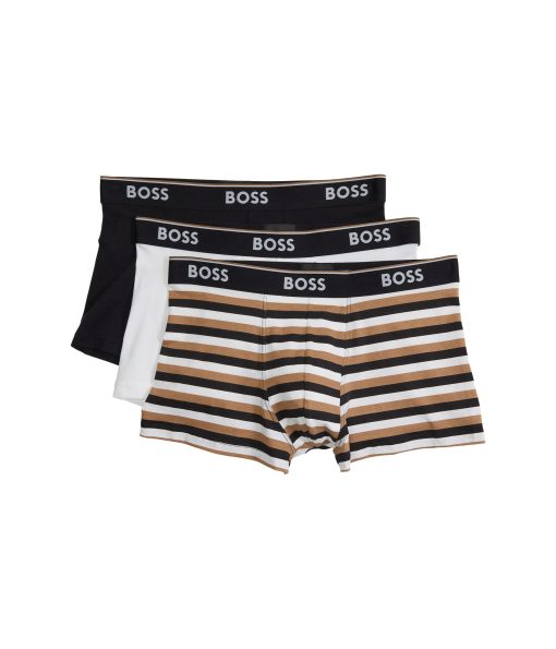 BOSS 3-Pack Bold Logo Multi Design Trunks Camel/White/Black