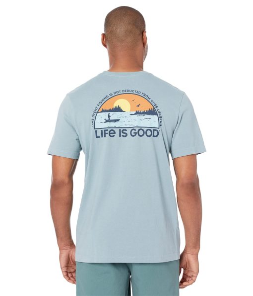 Life is Good Time Spent Fishing Crusher T-Shirt Smoky Blue