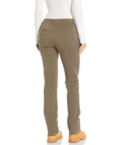 Dickies Women's Perfect Shape Straight Twill Pant Rinsed Oxford Stone