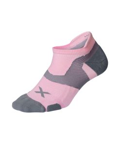 2XU Vectr Cushion No Show Socks Dusty Pink/Grey