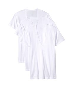 2(X)IST Essential 3-Pack Slim Fit Deep V-Neck T-Shirt White New Logo