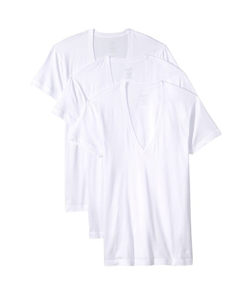 2(X)IST Essential 3-Pack Slim Fit Deep V-Neck T-Shirt White New Logo