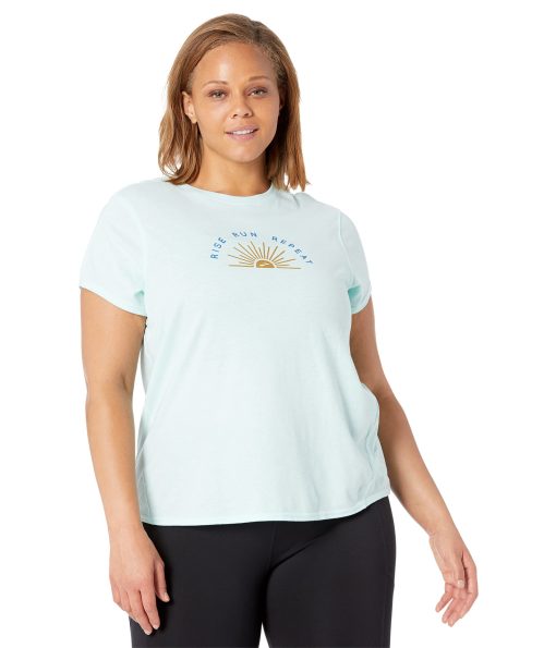 Brooks Distance Graphic Short Sleeve Ice Blue/Rise and Run