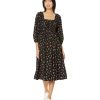 line and dot Lou Feather Dress Black