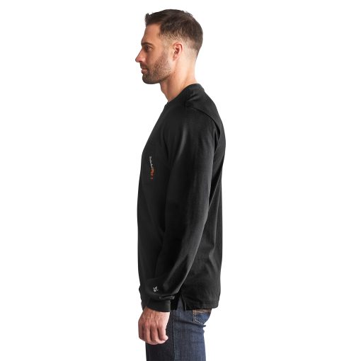 Timberland PRO Big & Tall FR Cotton Core Pocket Logo Long Sleeve T-Shirt Black