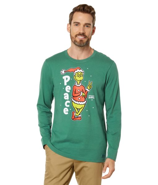 Life is Good Peace Grinch Long Sleeve Crusher™ Tee Spruce Green