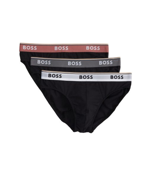 BOSS 3-Pack Bold Logo Solid Briefs Black