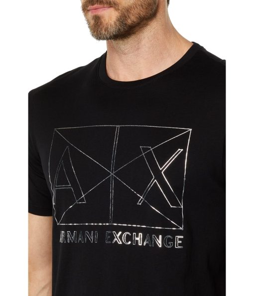 Armani Exchange Stitch Outline Logo T-Shirt Black