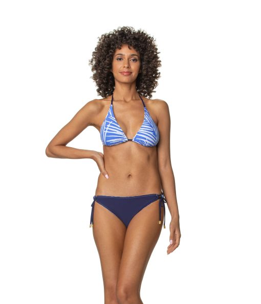 Helen Jon Reversible String Bikini Top South Seas Blue Periwinkle