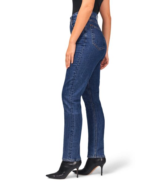 Abercrombie & Fitch Curve Love Ultra High-Rise Slim Straight Jeans Dark Indigo Marbled