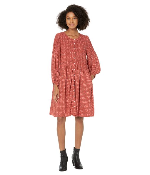 Madewell Challis Button-Front Mini Dress in Tiny Daisy Ground Madder