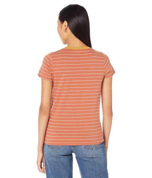 Madewell Northside Ringer Vintage Tee in Covey Stripe Earthen Red