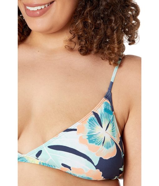 Roxy Printed Beach Classics Fixed Tri Bikini Top Mood Indigo Ventura Full