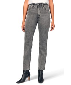 Abercrombie & Fitch Ultra High-Rise Ankle Straight Jeans Washed Grey