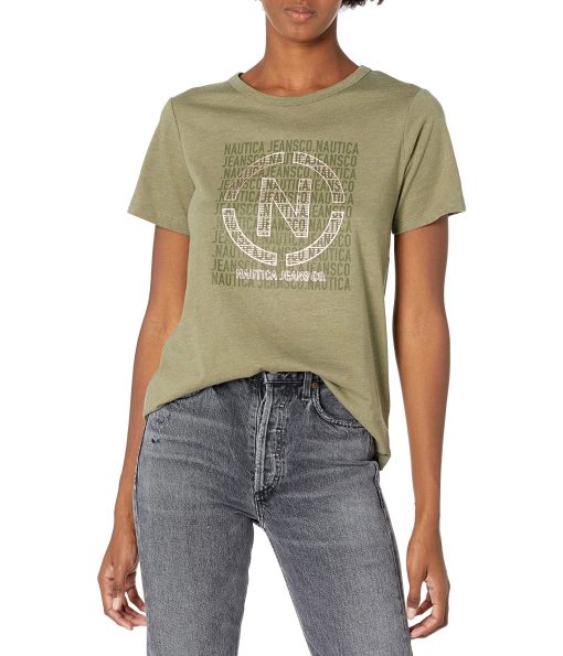 Nautica Women's Soft Cotton Graphic T-Shirt Urban Camo
